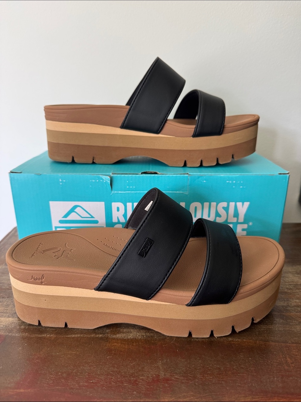 Reef Banded Horizon Platform Slide Sandal - 8